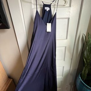Tahari ASL Halter Back / Racer Back,  Navy Blue size S Summer Dress NWT POCKETS!